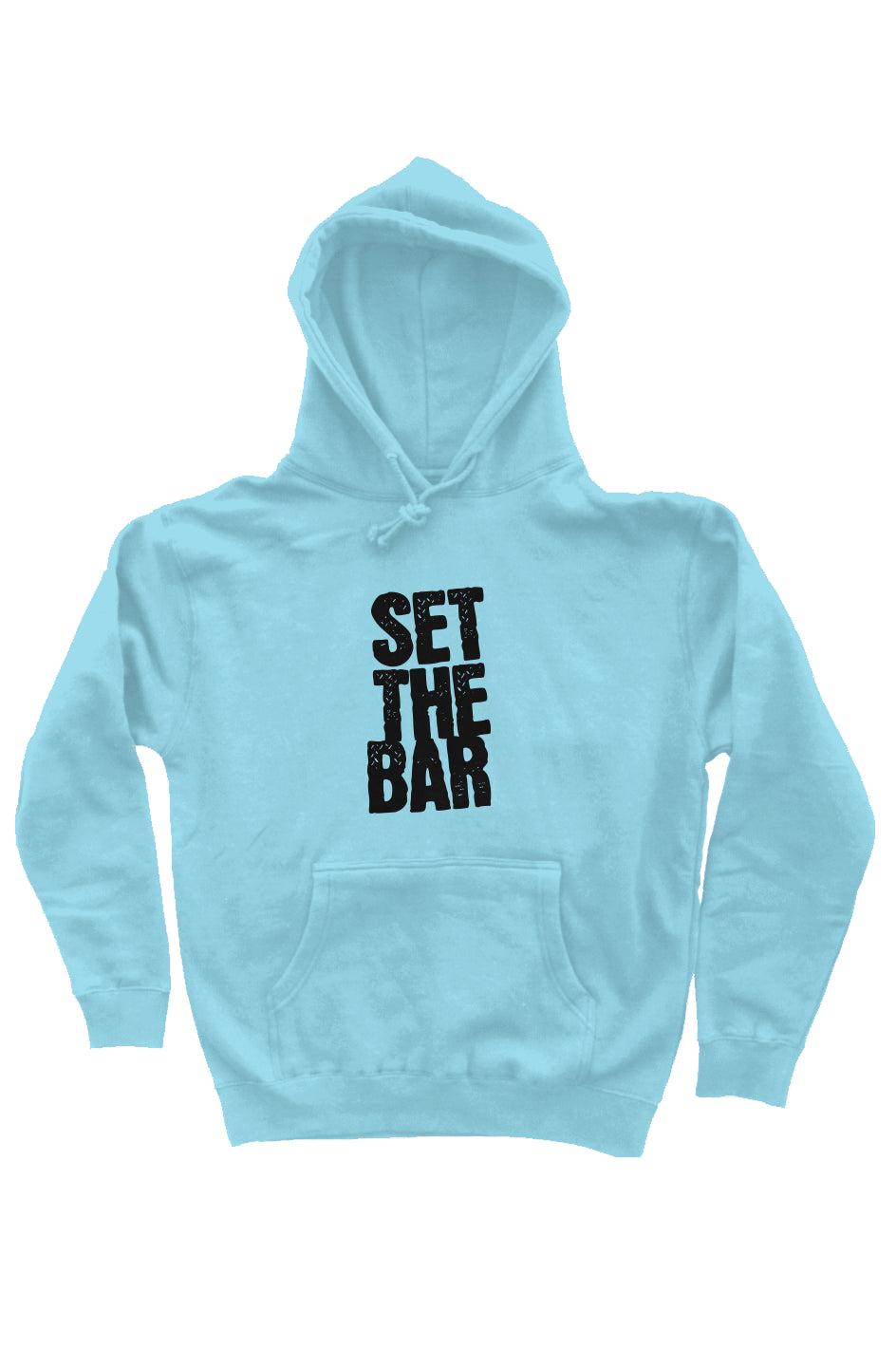 Set The Bar Hoodie (Black Stacked Logo Pullover Hoodie) Blue Aqua