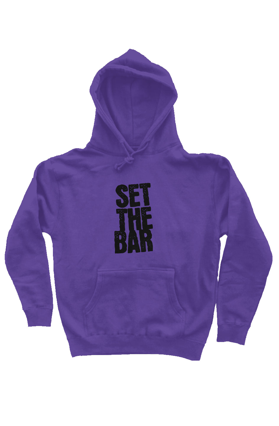 Set The Bar Hoodie (Black Stacked Logo Pullover Hoodie) Purple