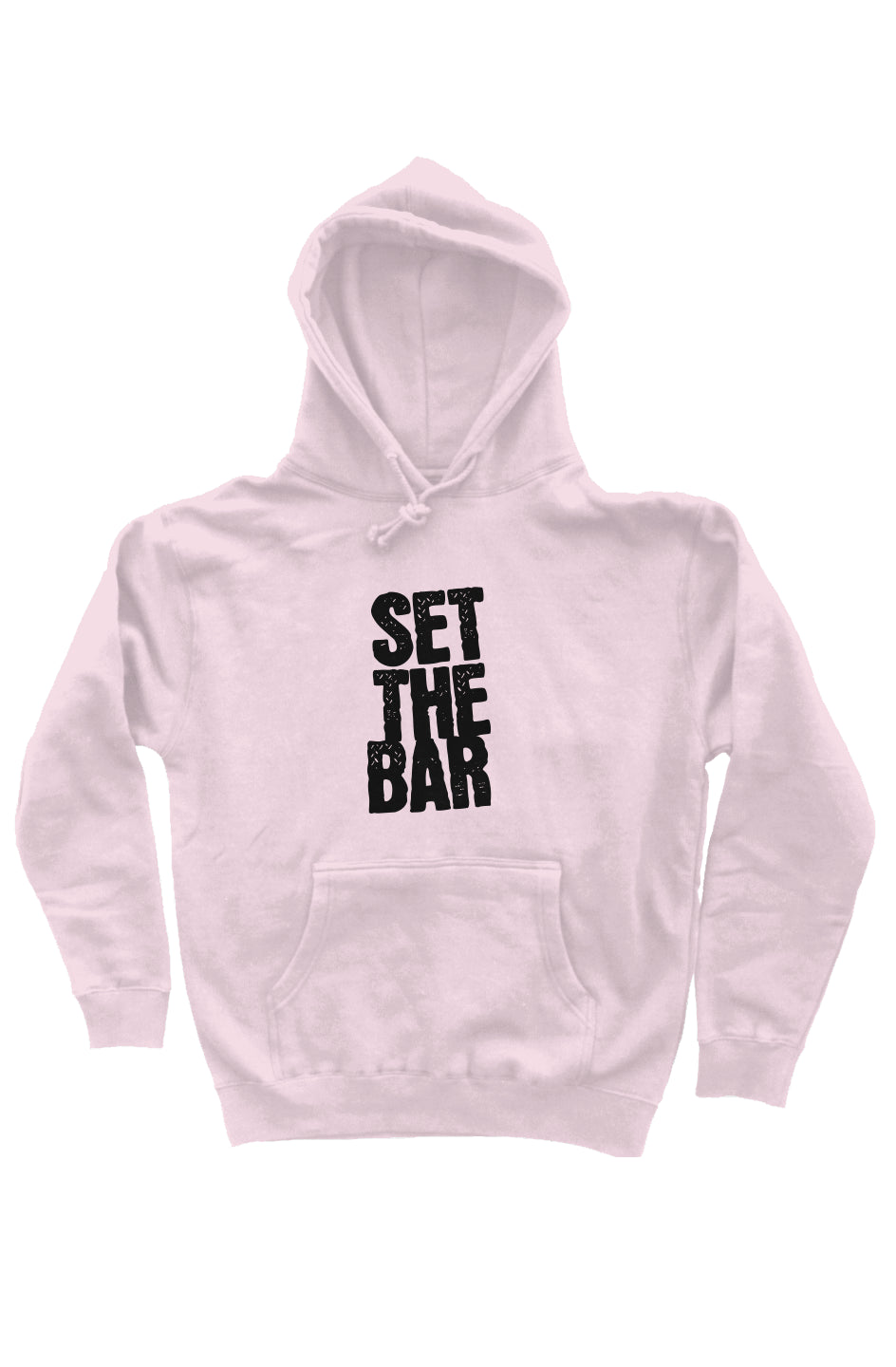 Set The Bar Hoodie (Black Stacked Logo Pullover Hoodie) Light Pink