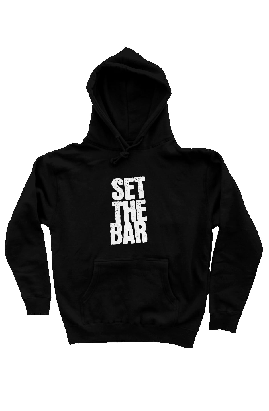 Set The Bar Hoodie (White Stacked Logo Pullover Hoodie) Black