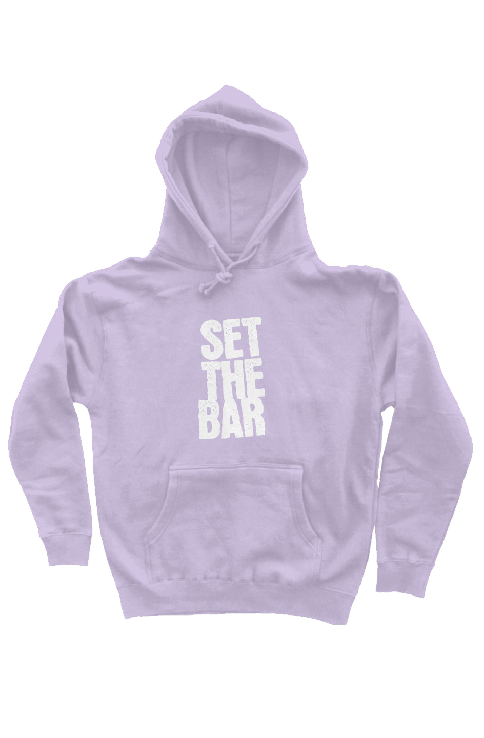 Set The Bar Hoodie (White Stacked Logo Pullover Hoodie) Lavender