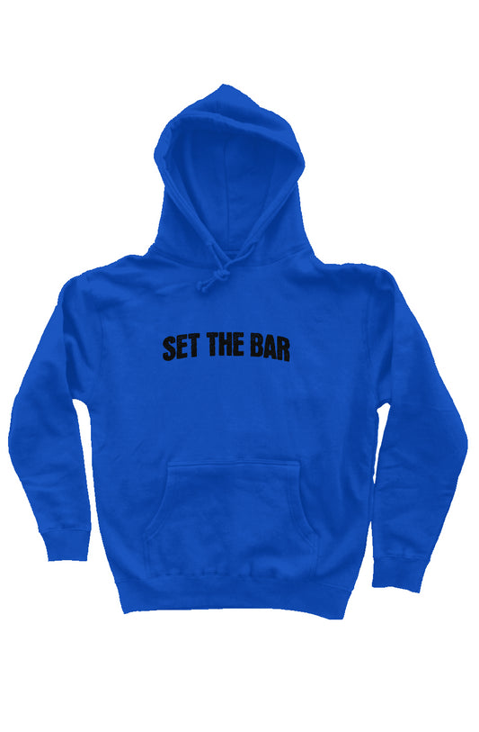 Set The Bar Streetwear Hoodie ( Black Arch Logo Pullover Hoodie) Blue