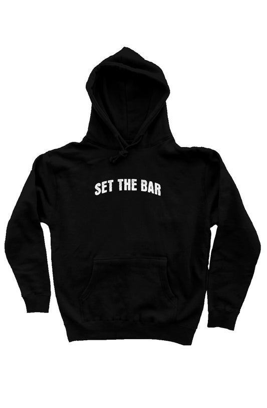 Set The Bar Hoodie (White Arch Logo Pullover Hoodie) Black