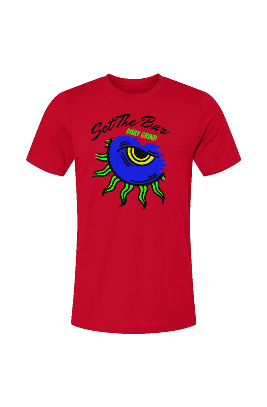 Set The Bar T shirt (Wake up Daily Grind) Red and Blue