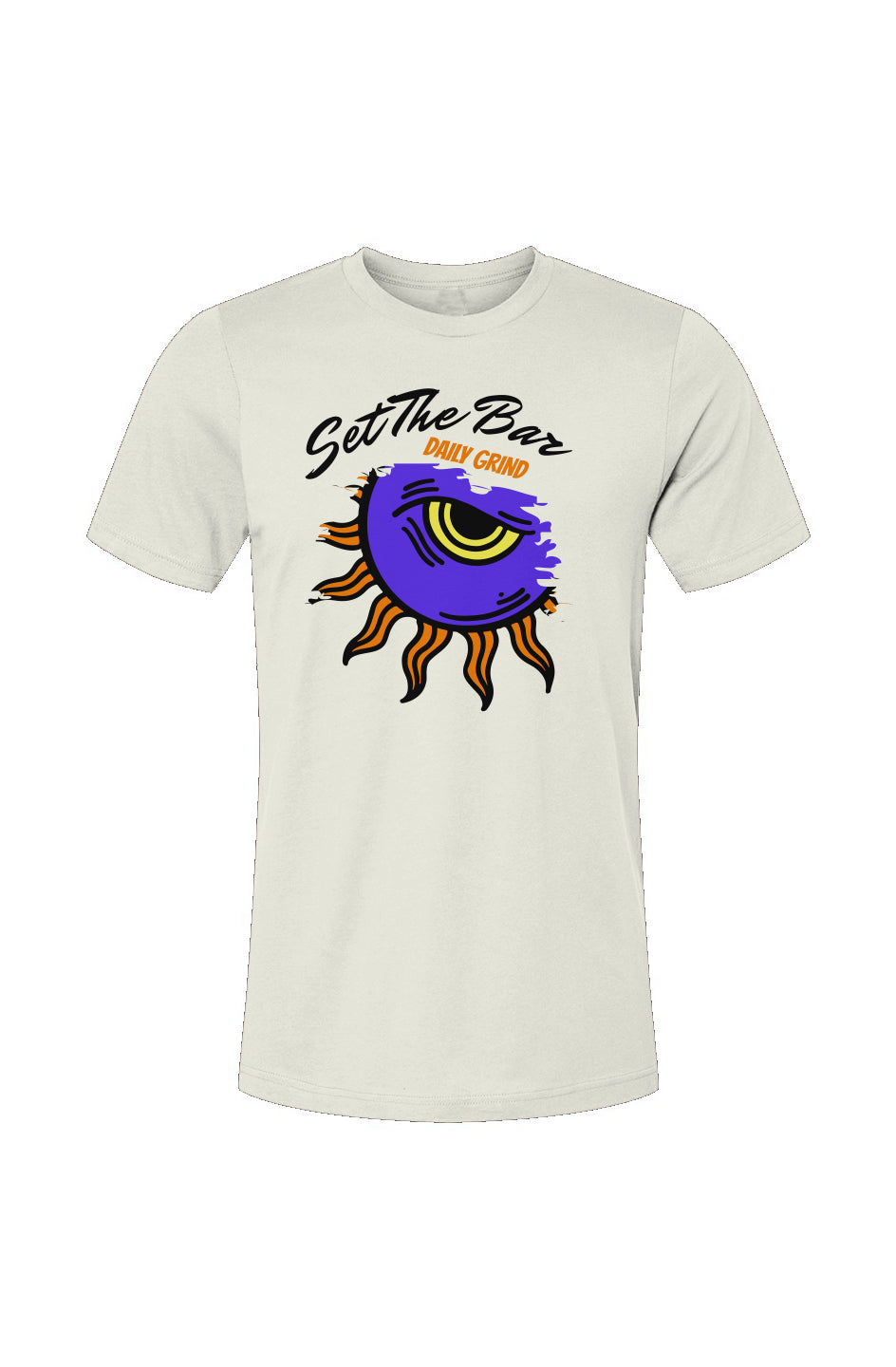 Set The Bar T shirt (Wake up Daily Grind) Natural and Purple