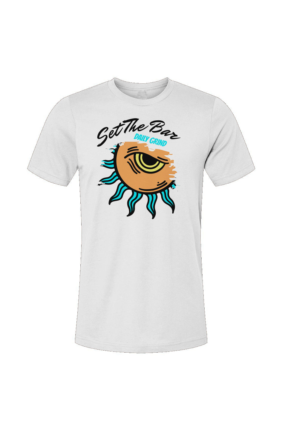 Set The Bar T shirt (Wake up Daily Grind) White and Light Coral