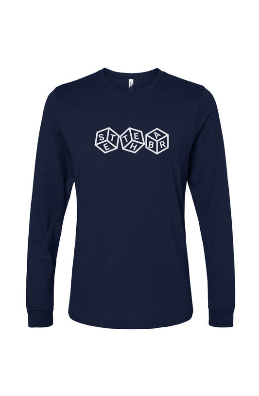 Set The Bar Long Sleeve Tee (White Blockchain) Navy