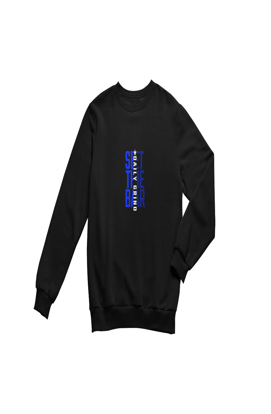 Set The Bar Sweatshirt (Modern Typographic Royal) Black